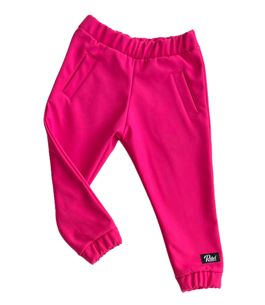 Ružové softshell nohavice
